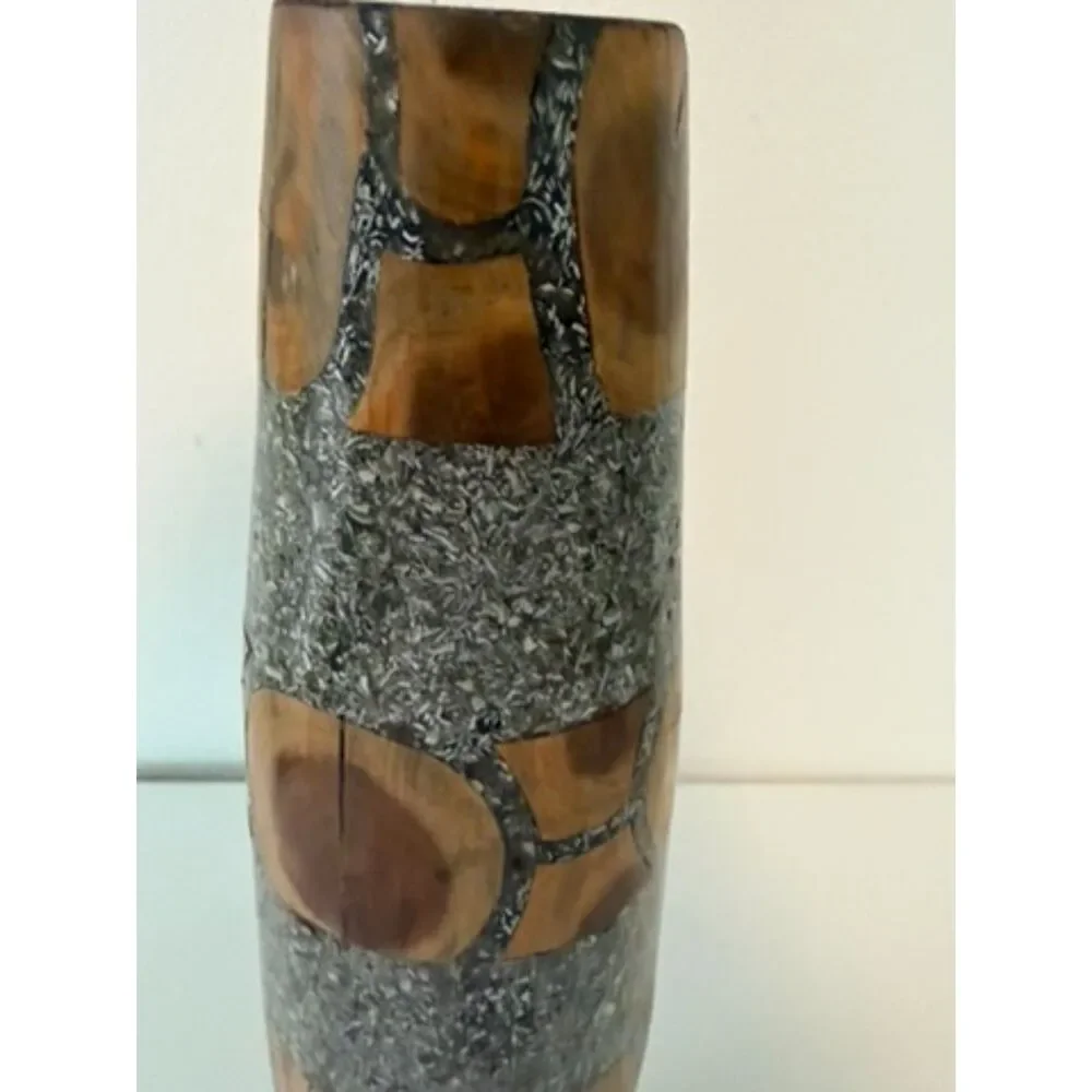 Vtg Philippines Wood Vase 14